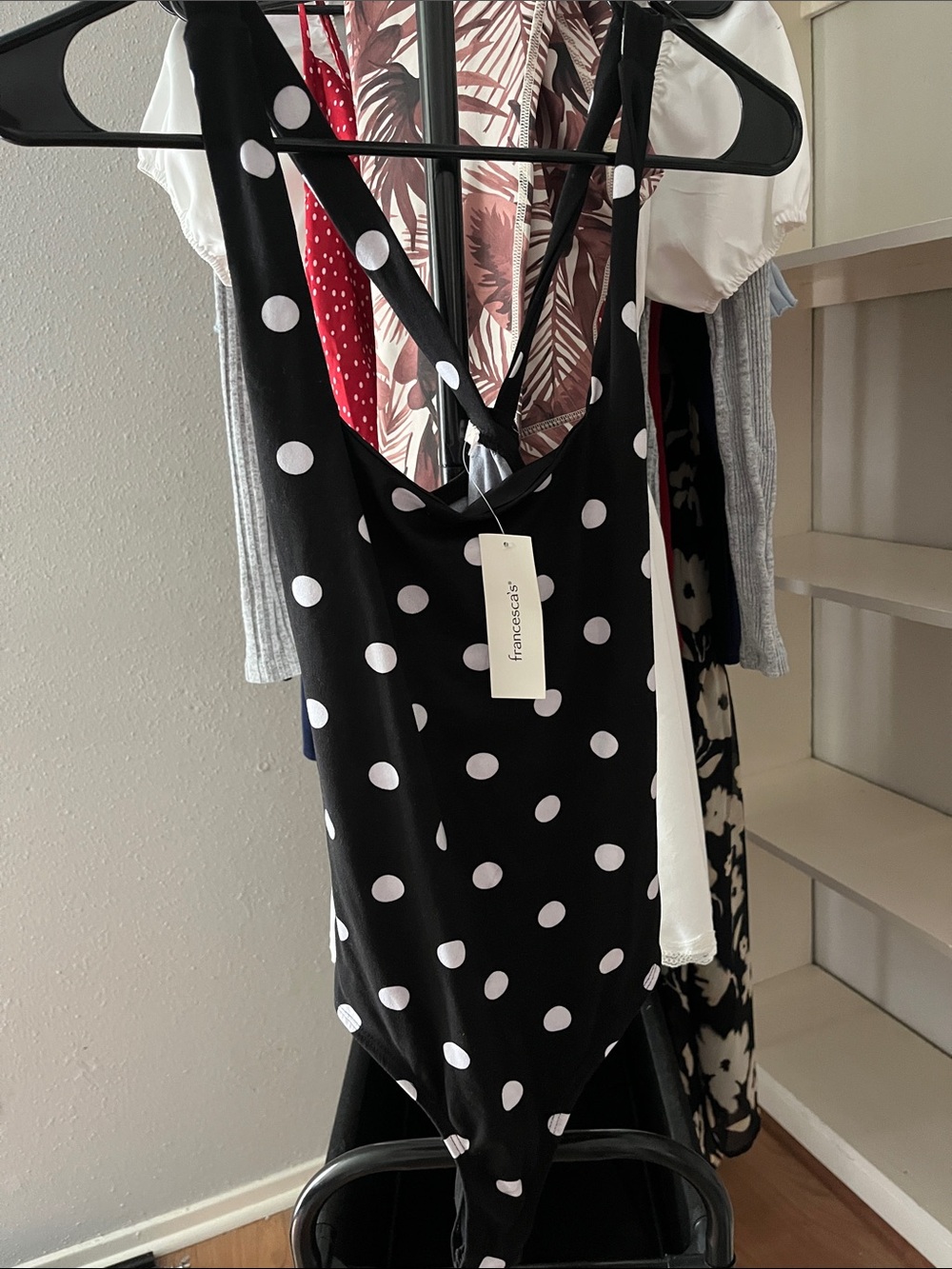 Francesca's Collections Black and White Polka Dot Dress